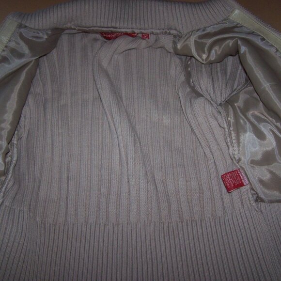 Vintage Jennyfer J Y2k Genuine Rabbit Fur Ribbed Knit Jacket Sweater, Medium - Picture 8 of 10